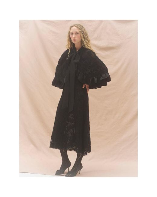 Lisa The Label Black Short Magnolia Lace Cape