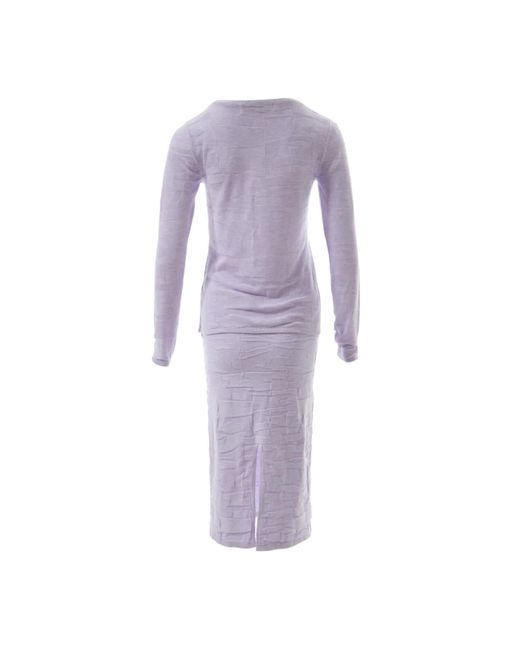 Fully Fashioning Purple Vicky Geometric Jacquard Knit Skirt