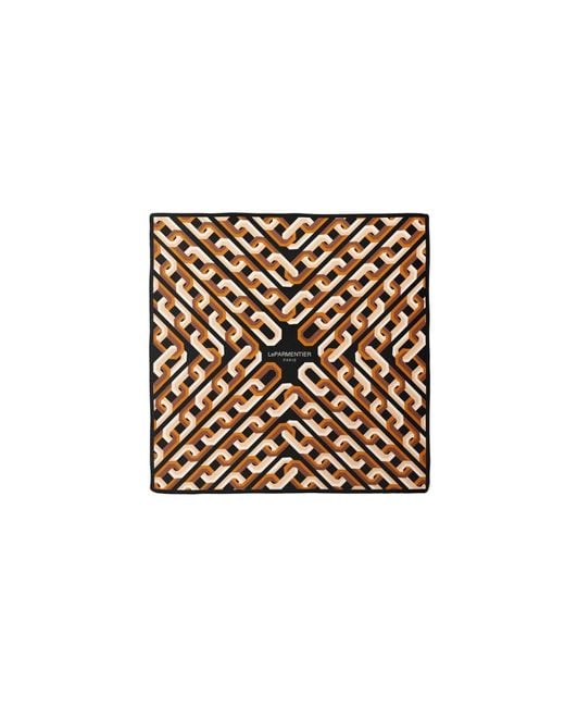 Le Parmentier Black Chain Motif Bandana Silk Scarf