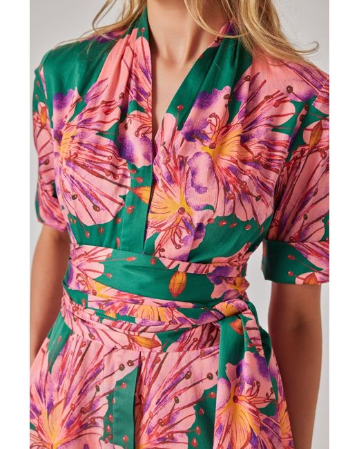 Marianna Déri Red Shirtdress With Detachable Belt Orchid