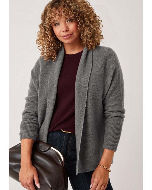 Loop Cashmere Gray Relaxed Edge To Edge Cardigan