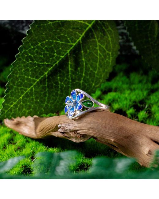 Far East Jewelry Blue Handmade Spring Fairy Ring & Enamel