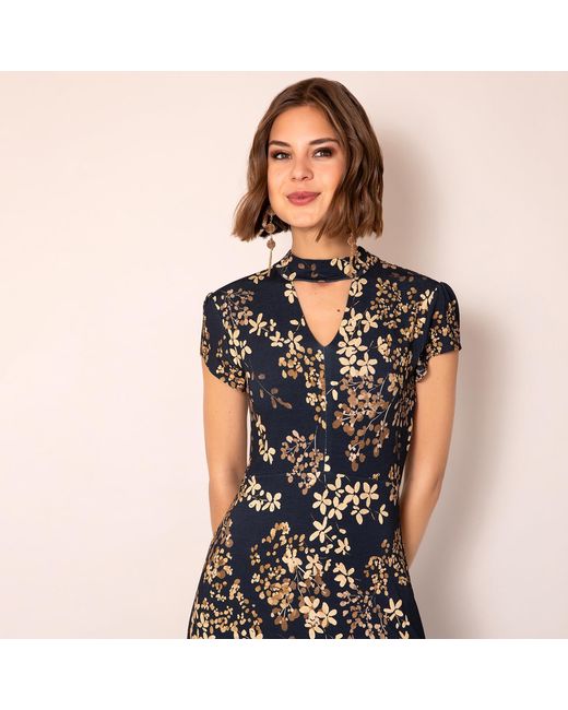 Alie Street London Black Saffie Dress Golden Blossom