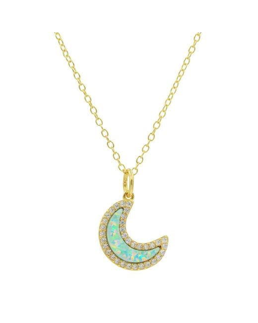 KAMARIA Blue Opal Moon Necklace