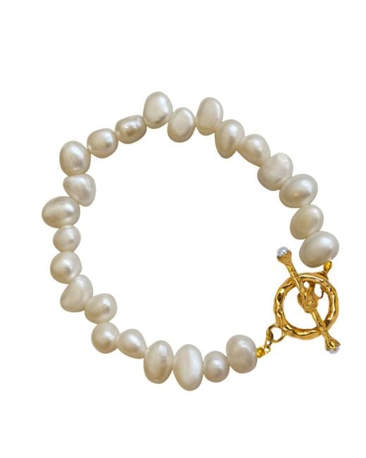 Martina Rozenberg Smira Jewelry Metallic Irregular Pearl Bracelet
