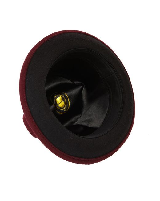 Dasmarca Hats Red Robin Burgundy Wool Felt Two Tone Trilby Fedora Hat for men