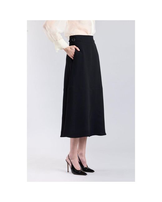 The Extreme Collection Blue Flared Midi Skirt