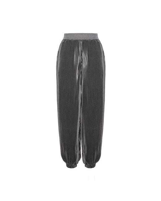 Silvia Serban Gray Pleated Voile Harem Trousers
