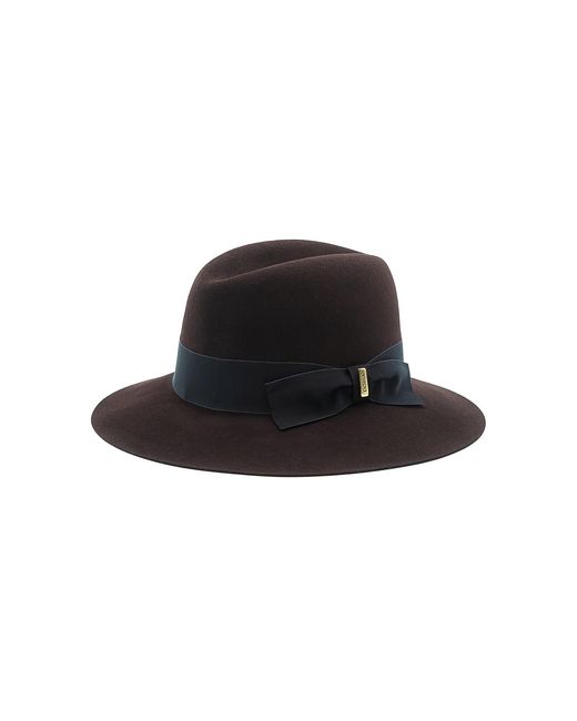DORIA 1905 Black Smooth-Finish Lapin Felt Wide-Brimmed Hat