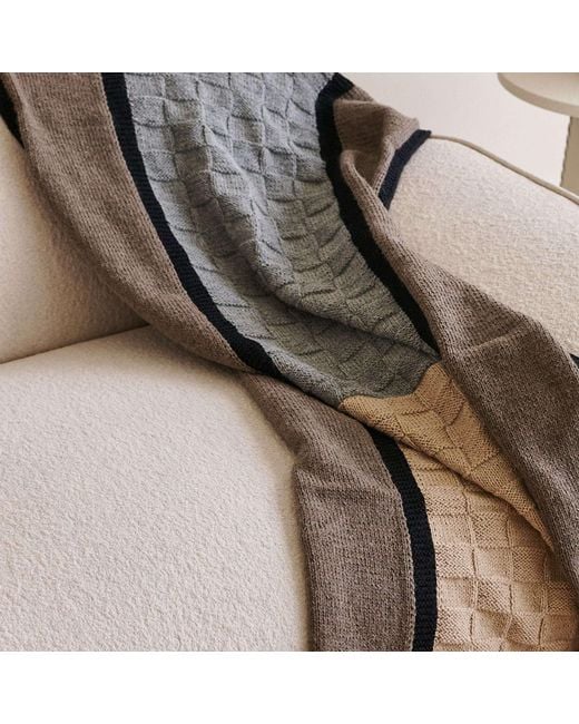 Variously Brown Plush Muhu Hand Knitted Alpaca Blanket Shawl