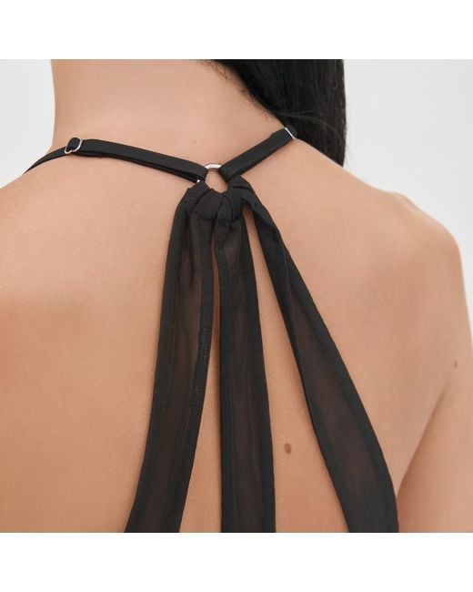 OW Collection Black Lindsey Satin Top