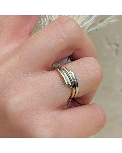 Kiri & Belle Natural Adjustable Hammered Filled Ring