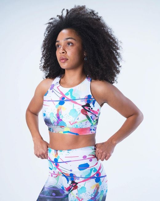 Lilia Munn Blue High Support Racerback Sports Bra–