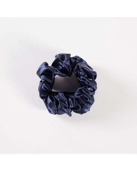 Soft Strokes Silk Blue Pure Mulberry Silk French Scrunchie Set Of Five
