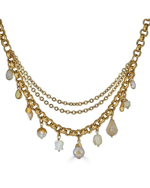 Loni Paul Jewelry Metallic Neutrals Earthtone Charm Necklace
