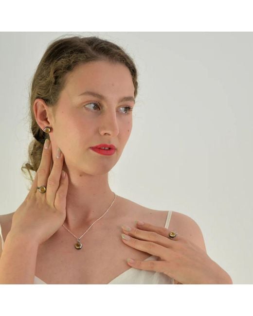 The Jewellery Store London Metallic Istanbul Soul Citrine And Spinel Pendant Necklace