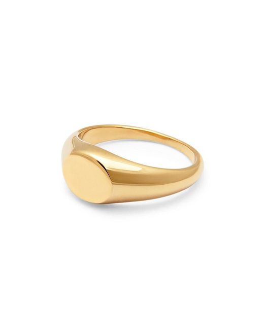 Nialaya Metallic Skyfall Mini Signet Ring for men