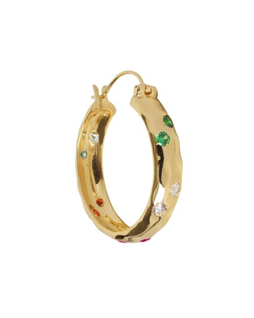 YAA YAA LONDON Metallic Luxury Jewel Hoop Earrings