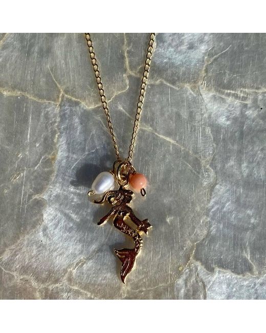 Lexi Jewelry Metallic Miss Mermaid Charm Necklace