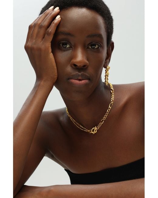 Classicharms Metallic Rhinestone Chain Earrings