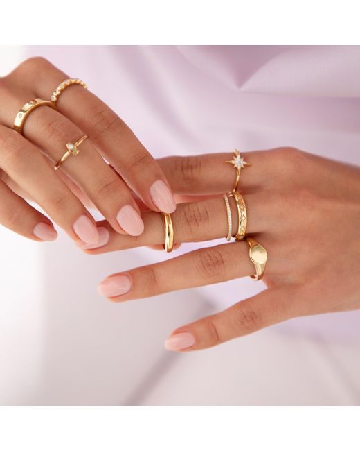 Cartilage Cartel Sparkle Band Ring in Metallic Lyst