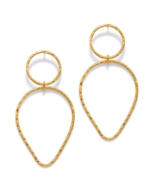 Jaredjamin Metallic Textured Tear Post Earrings