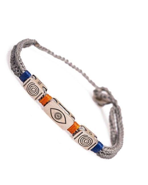 Ebru Jewelry Metallic Evil Eye & Soul Cord Striking Hope Bracelet for men