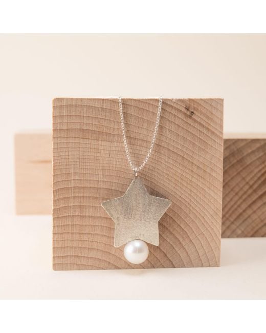 Silver Moon White Sterling Necklace With Pendant