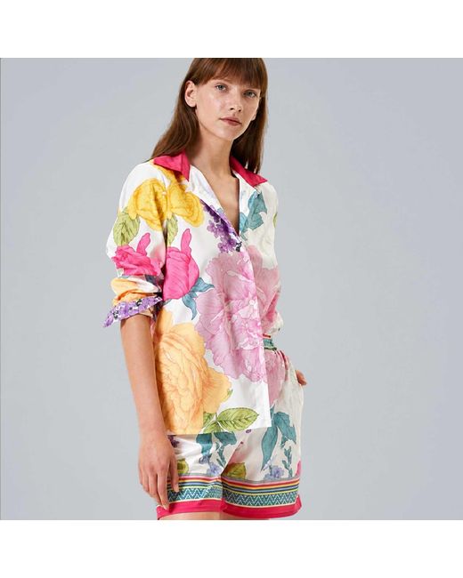 LOVEIST STORE Pink Cladia Peony Garden Long Sleeve Shirt