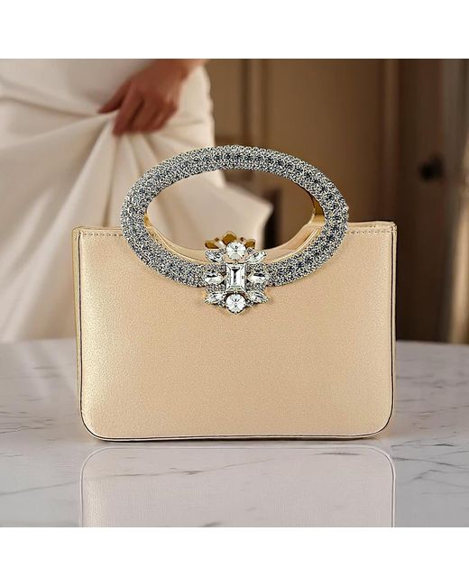 DAMAPREZIOSA Metallic Neutrals Dama Venus Jewel Clutch