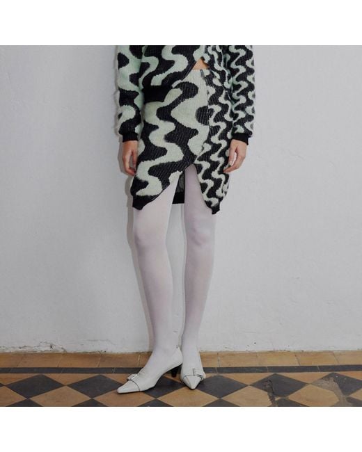 Ccy Currency Black Wavey Split Skirt