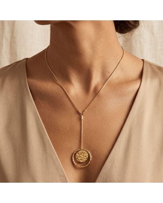 Jaredjamin Metallic Peacock Hammered Y Pendant Necklace