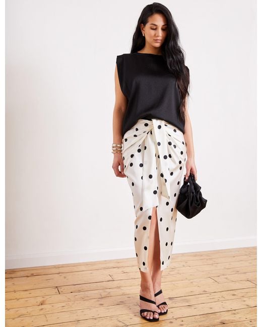 The Summer Edit White Noa Silk Skirt