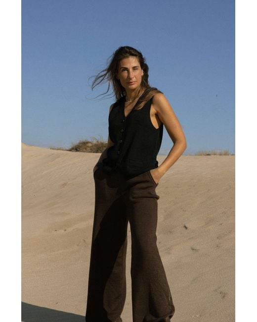SALANIDA Black Galante Knitted 100% Merino Waistcoat