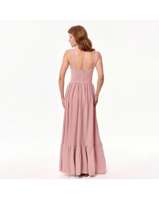 Mandragora Pink Strappy Dress With Flounce