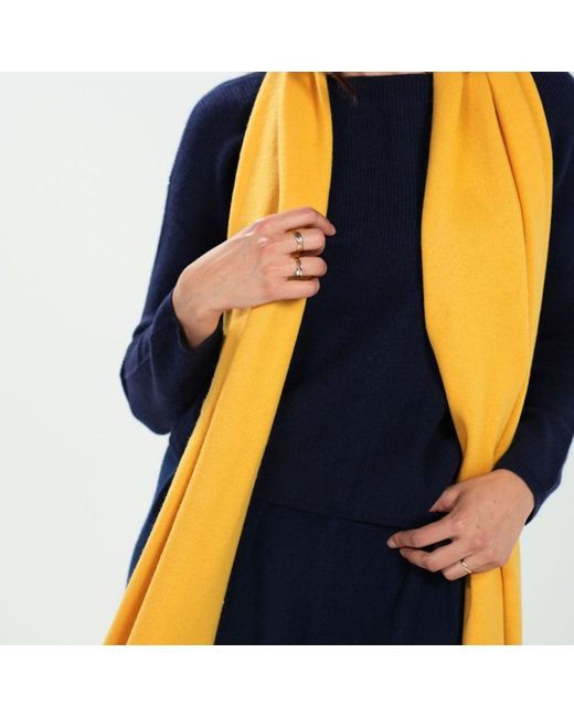 Bel Cashmere Yellow Big Knitted Scarf Sunflower