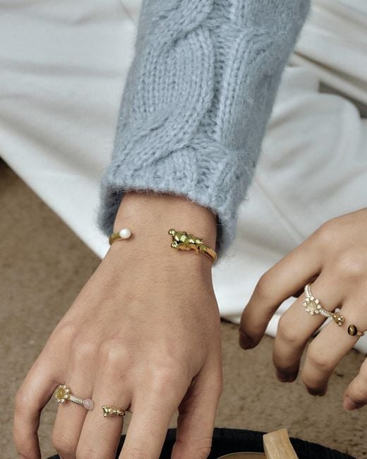 Freqnc Atelier Metallic Cuddly Bear Bangle Tiger Eye Bangle