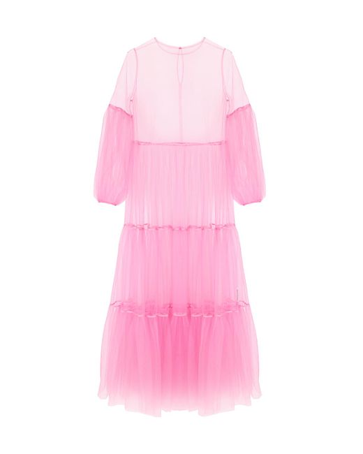 Helene Galwas Alena Maxi Tulle Dress Neon-pink | Lyst