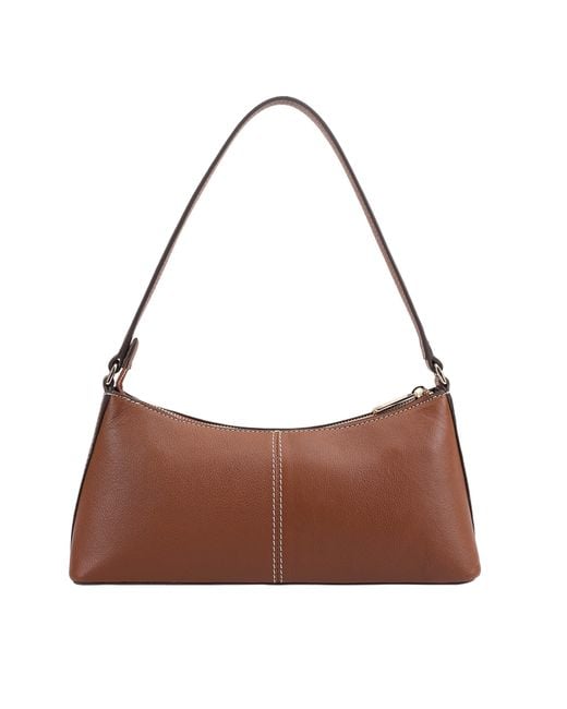 Paul Costelloe Brown Zoey Leather Shoulder Bag