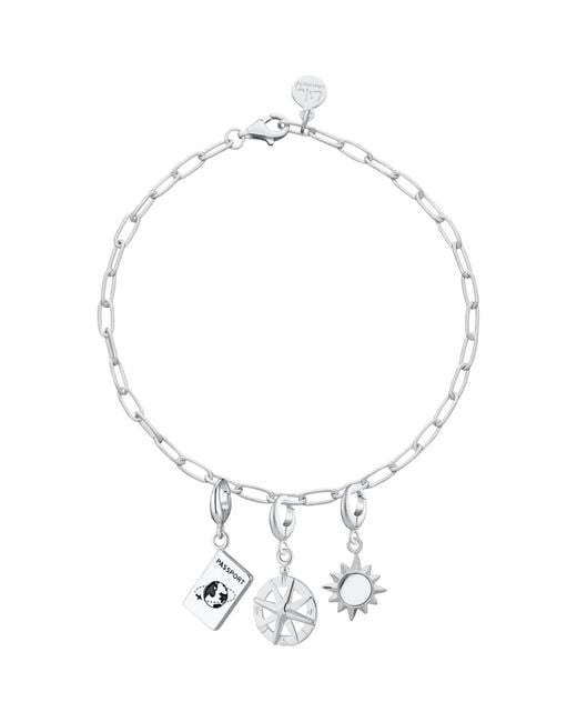 Lily Charmed Metallic Sterling Holiday Oval Link Charm Bracelet
