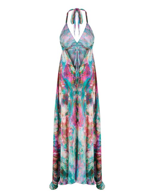 Sophia Alexia Blue Liquid Silk Ibiza Dress
