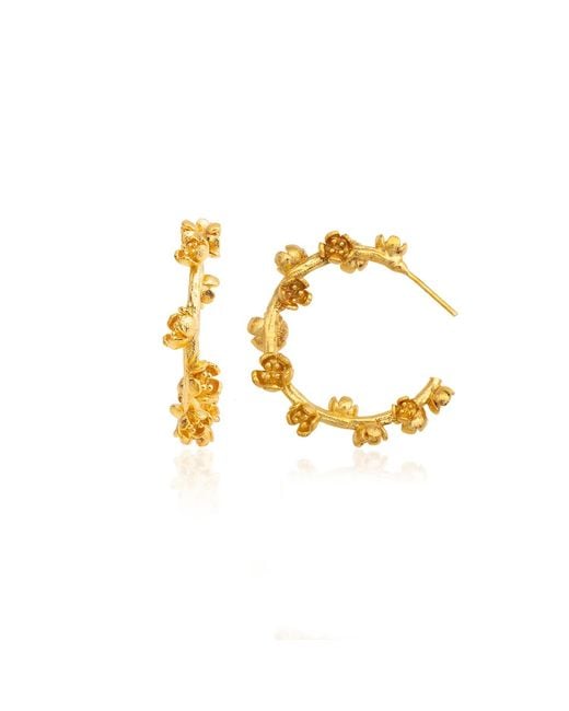 Milou Jewelry Metallic Large Flower Hoop Earrings