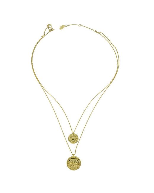 Aurozia Metallic Tarot The Sun Sunflower Layered Necklaces