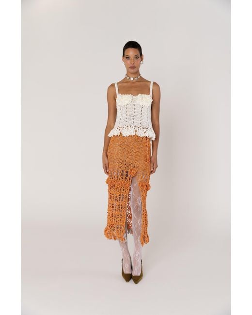Andreeva Natural Chrysanthemum Handmade Crochet Top