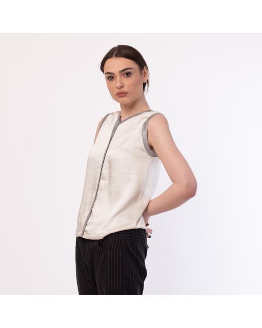 Silvia Serban Gray Reversible Satin Top