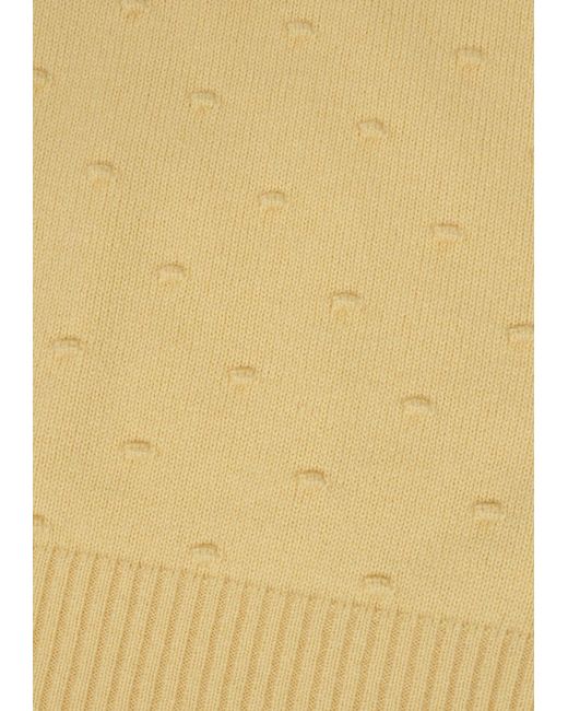 Loop Cashmere Yellow Bobble Puff Sleeved Sweater