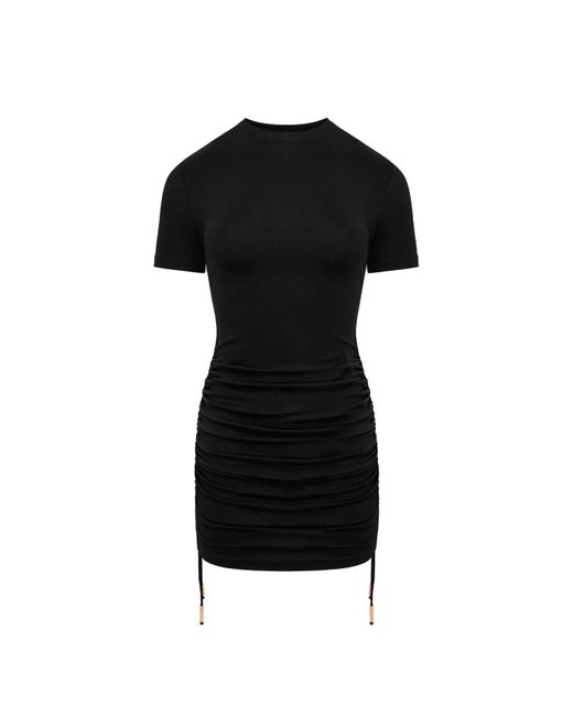 Mandragora Black Fitted Dress With Adjustable Length