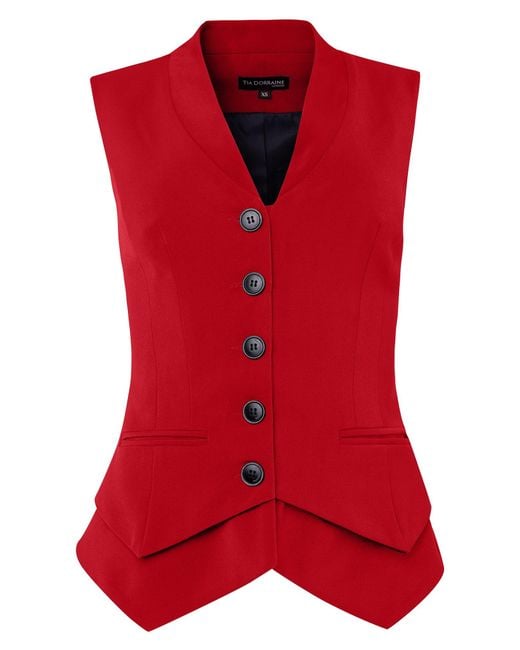 Tia Dorraine Red 'Fierce Fitted Single-Breasted Waistcoat