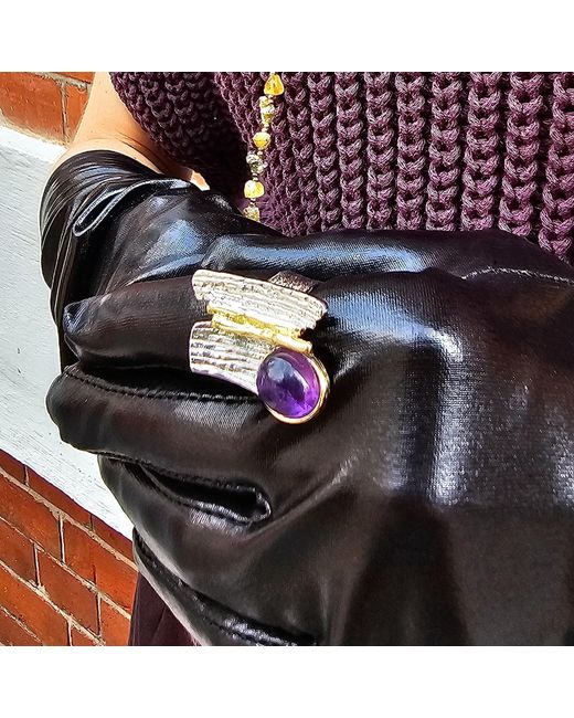 Farra Purple Amethyst Stone Statement Ring