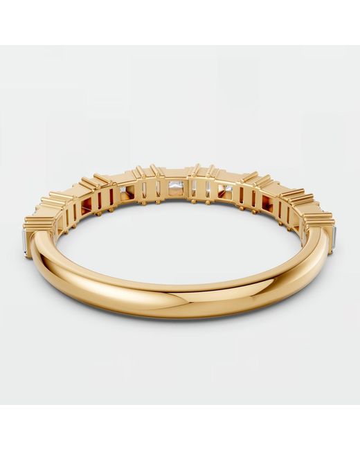 Aya Fine Jewelry Metallic Baguette & Princess Cut Lab Diamond Wedding Band Ring